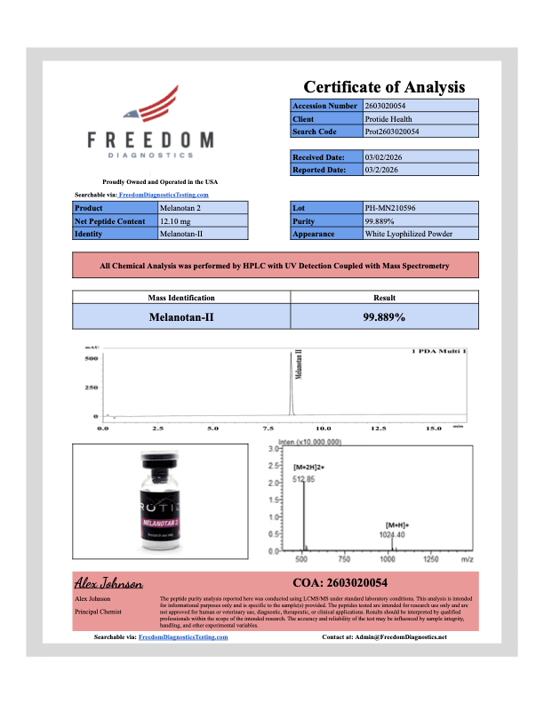 Melanotan-2 10mg 2 Melanotan II COA 1